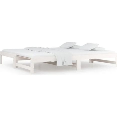 Lit coulissant blanc sans matelas, 2 x (90 x 200) cm (1/5)