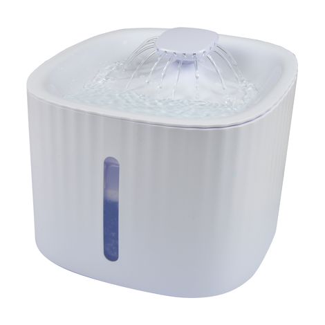 Fontaine à eau pour animaux - 3L - Blanc - L 19,5 x l 19,5 x H 16 cm - Livraison gratuite (1/5)