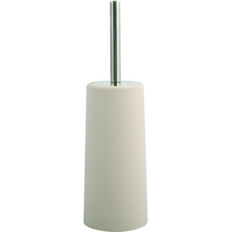 Escobillero con soporte de PP y acero inoxidable Beige MSV