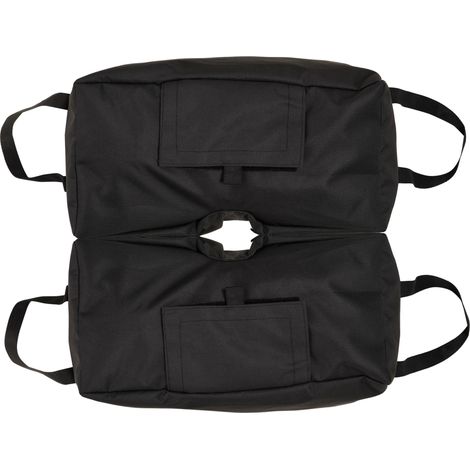 Support de parasol de marché avec sacs de sable, 2 sacs remplissables de 50 kg, pelle incluse, noir (1/5)