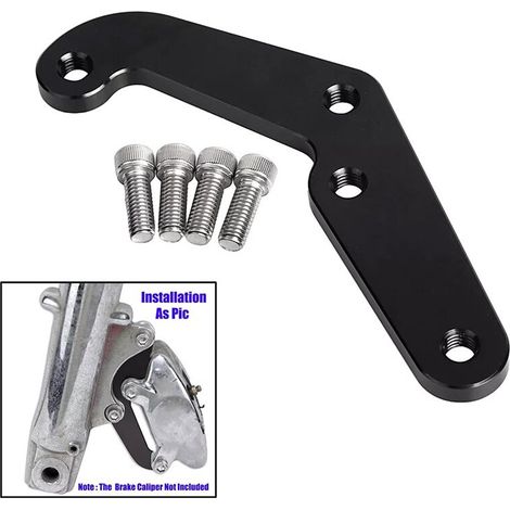 Dos soportes para pinzas de freno delanteras (4 pistones) para los modelos Softail, Dyna, Sportster y Touring. (1/3)