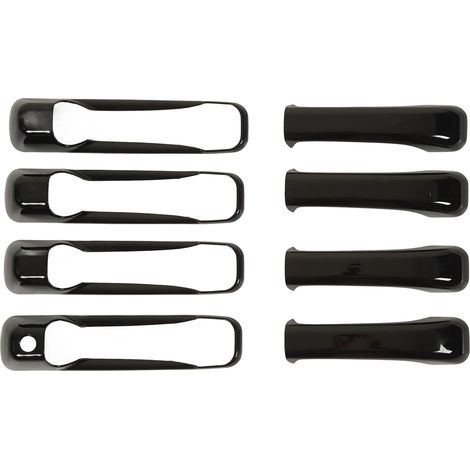 [Protege-poitignons pour portes automobiles] [8 pièces] [Pour Dodge Ram 1500/2500/3500 et Jeep Commander] [Couvercles ABS brillants noir] (1/5)