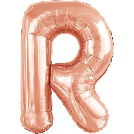 Lettera R in lamina color oro rosa, 60,5x86 cm