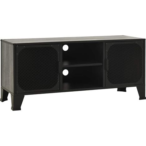 Meuble TV, Étagère TV, Meuble de Salon, Gris 105x36x47 cm Métal et MDF OIB3495E (1/5)