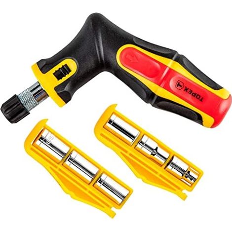 TOPEX - 15 PEZZI - CONFEZIONE CON GIRAVITE E PUNTE AD INNESTO