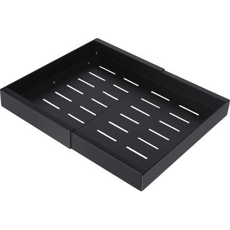 Schrankorganizer, verstellbare Größe, ausziehbares Design, schwarz (1/2)