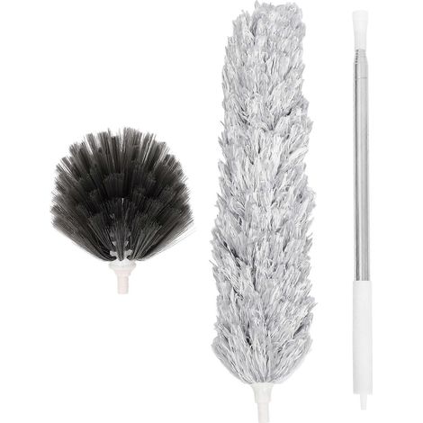 1 Kit de dépoussiérage de plafond pour toiles d'araignée, manche télescopique-245X7cm