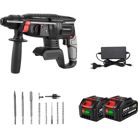 Marteau perforateur, 1680W de puissance, capacité multifonction, 2XBattery Set-D (1/2)