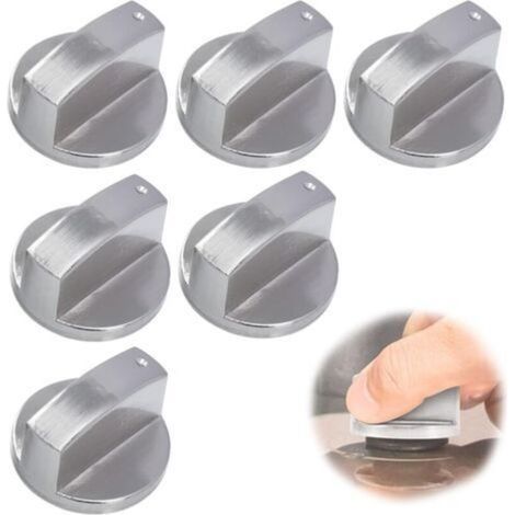 Lot de 6 boutons de plaque de cuisson, boutons de cuisine de 6 mm, boutons de four, boutons de commande pour cuisinière à gaz, boutons métalliques pour plaque de cuisson à gaz. (1/5)