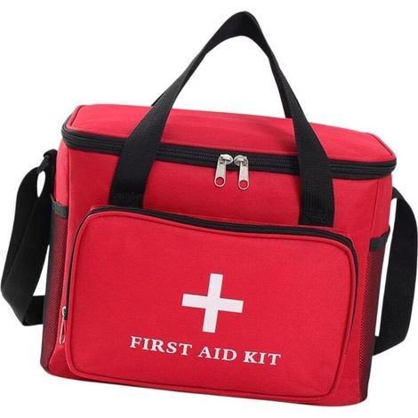 Trousse de Premiers Secours Vide, Grande capacité, légère, Multi-Poches, idéale pour Les activités de Plein air et la Navigation de Plaisance, Rouge (1/4)