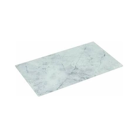 Planche à découper en verre trempé  marbre blanc  52 x 30 cm