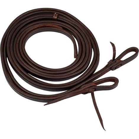 taglia unica, marrone oliato: Redini western divise in cuoio liscio 1/2" (1/4)