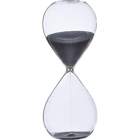 Dekorative Sanduhr aus Glas, 5/30/60 Minuten – 30 Minuten – Schwarz