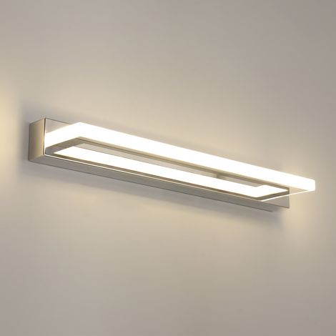 GOECO Lampe Miroir LED en Acrylique - Argent, 42cm, 9W, Lumière Neutre 4500K, 220V (1/5)
