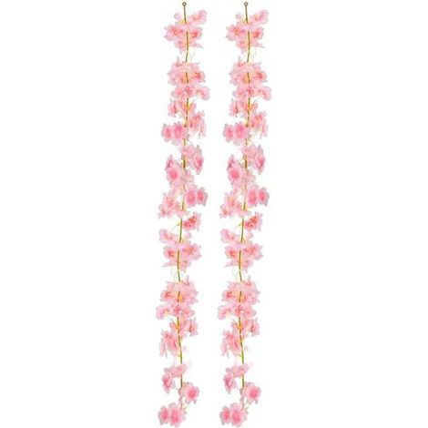 Konunus Lot de 4 guirlandes artificielles de fleurs de cerisier de 1,8 m-AquaForge (1/5)