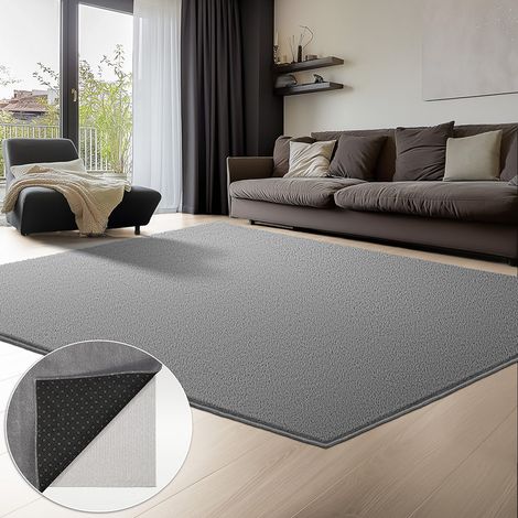 VOUNOT® Tappeto Morbido a Pelo Corto 160x230 cm con Doppio Sistema Antiscivolo, Stile Moderno, Grigio