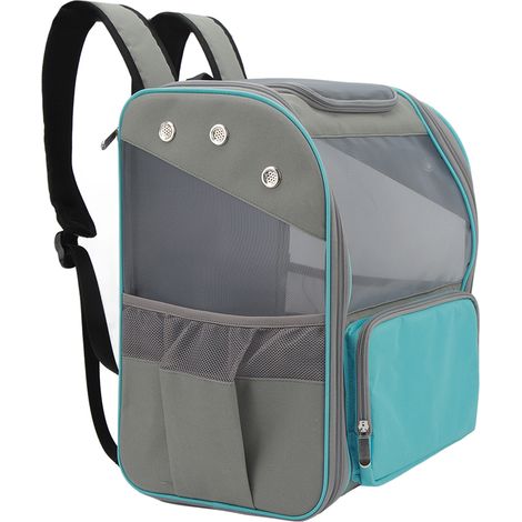 Sac à dos de transport respirant pour chats et chiens, idéal pour la randonnée, les voyages et les activités de plein air. Peut contenir des animaux jusqu'à 7,5 kg (16,5 lbs) - Bleu (1/5)