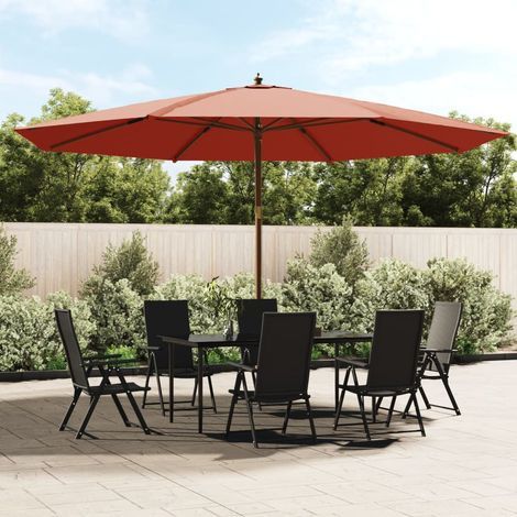 Parasol de jardin avec mât en bois terre cuite 400x273 cm (1/5)