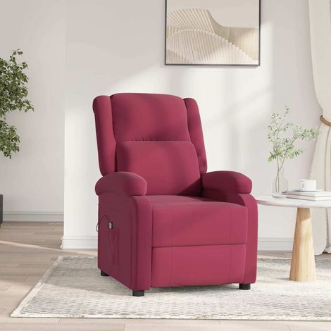 Fauteuil inclinable électrique-Chaise de relaxation-Fauteuil Relax rouge bordeaux velours 842523 (1/5)