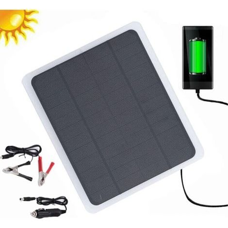20-W-12-V-Solar-Autobatterieladegerät mit Krokodilklemmenadapter für Solarpanels, geeignet für Auto, Boot, Pkw, Motorrad und Wohnmobil. (1/5)