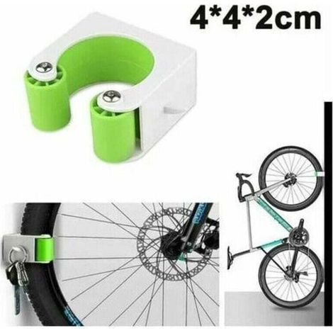 Set mit 3 Fahrrad-Abstellösen zur Wandmontage, für Mountainbikes und Rennräder, vertikale Aufbewahrung, zum Anclipsen, Präsentationsösen, Mountainbikes, Grün – 4 x 4 x 2 cm (1/5)