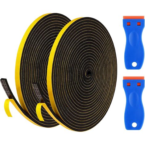 Set of 2 Hob Sealing Tape, 9 mm x 2 mm x 3 m Induction Hob Seal Including Ceramic Glass with Small Scraper, Waterproof Self-Adhesive Waterproof Kitchen Sealing Tape (1/5)