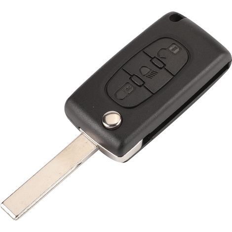 Coque Clé Pliante 3 Boutons Compatible Peugeot 307/308/408 et Citroën C4/C5, Remplacement avec Emplacement et Support