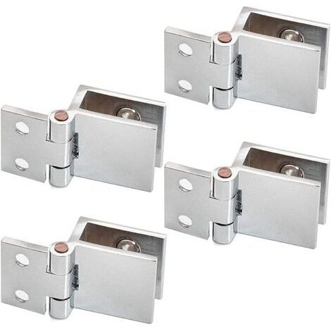 Paquet de 4 clips de porte en verre à charnières pour charnières sur les portes en verre des armoires de cuisine (1/5)