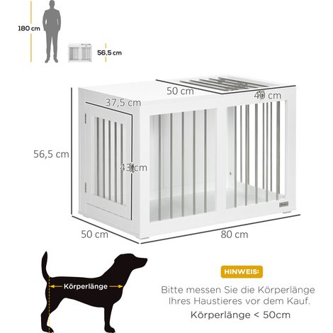 Cage de transport blanc métal pour chien moyen 80x50x56,5cm portes verrouillables, structure solide pour déplacements et repos chez vous (1/5)