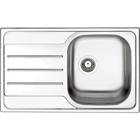Apell OH791ILPC Serie Oceano Lavello montato su piano 1 vasca con gocciolatoio a sinistra Acciaio inossidabile (79x50x16.5 cm) colore Acciaio inossidabile (1/2)