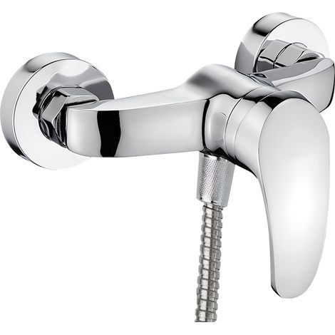 Mitigeur Monocommande Douche Robinet Douche Universel Filetage G1/2, Mitigeur Laiton, Robinet Mural, Sortie d'Eau Vers le Haut 1/2" (1/5)