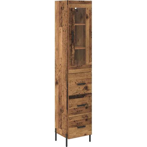 Maison Exclusive - Haut Armoire Bois Ancien 34,5 x 34 x 180 cm Bois d'ingénierie