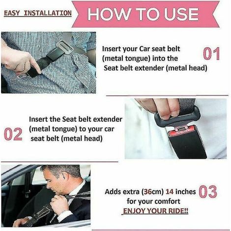 VURAHOME – Sicherheitsgurtverlängerung, Auto-Sicherheitsgurtverlängerung, Sicherheitsgurtschnalle (1/3)