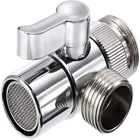 Répartiteur de robinet d'inverseur de valve d'évier en laiton chromé poli pour cuisine, pommeau de douche à main ou robinet d'évier de salle de bain pièce de rechange robinet à adaptateur de tuyau sép (1/5)