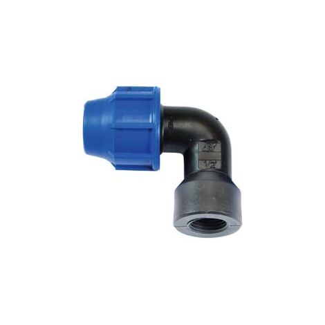 RACCORDO A COMPRESSIONE GOMITO 90  ° FEMMINA PN16- -  EE ¸ mm.25x F 3/4 - 20 pezzi
