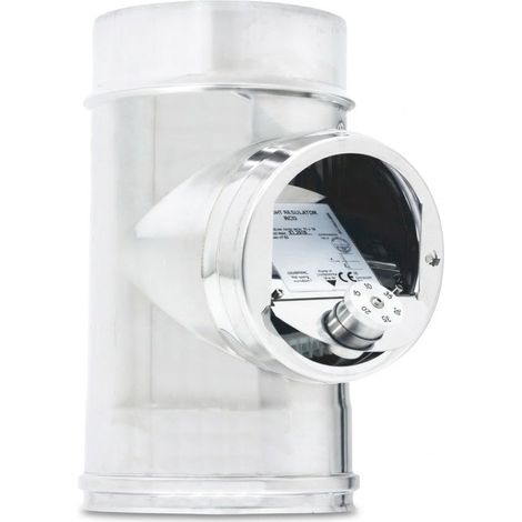 Maka Modulo Regolatore di Tiraggio Canna Fumaria Doppia Parete Aria Inox Inox Ø 130 mm (esterno 180) (1/5)