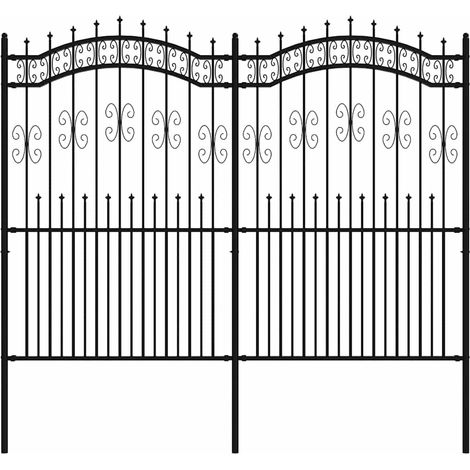 Maison Exclusive - Gartenzaun KAMPEN mit Speerspitze Schwarz 240