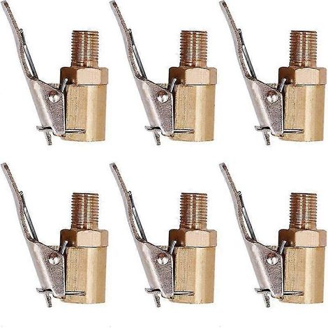 Embouts de gonflage pour pneus, lot de 6 embouts filetés pour pompe à air automobile, embouts de gonflage en laiton, air (1/5)