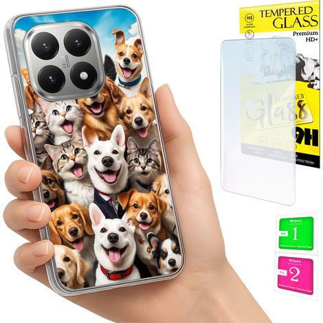 Funda para Xiaomi 15T con foto, diseño de perros y cristal 9H. (1/5)