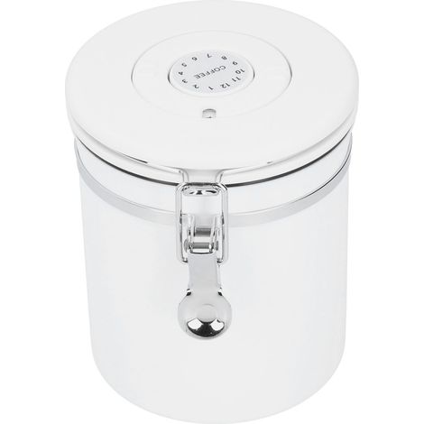 Boîte de rangement hermétique en acier inoxydable pour café, farine et sucre, avec valve de décompression. (1/5)