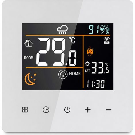 Thermostat d'Ambiance K9 Blanc sans Wi-Fi 3A pour Chauffage à Eau et Chaudière Murale (1/5)
