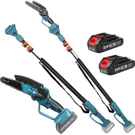 Motosierra, motor sin escobillas, pértiga ajustable, con 2 baterías. (1/2)