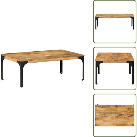 Couchtisch 100x55x35 cm Massivholz Mango - Couchtisch - Holztisch - Mangoholz - Wohnzimmerschmuck - Beistelltisch (1/5)