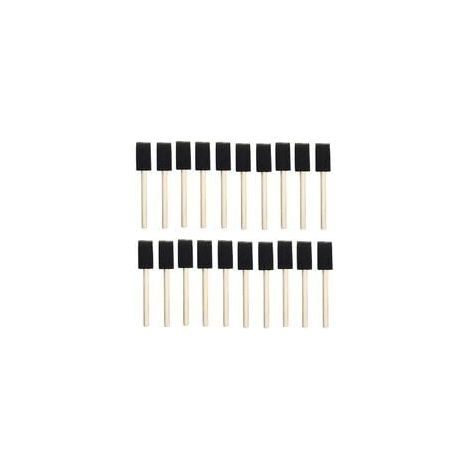 25pcs éponges en mousse peinture manche en bois pinceau flexible Poly mousse pinceau biseauté pour acryliques teintures vernis artisanat Art 1 pouce (1/4)