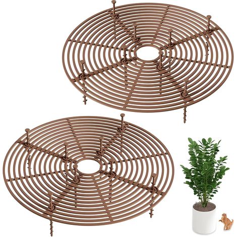 Protection pour Pot de Fleurs,Tianher 2 Pcs Grand Grillage pour Pots de Fleurs découpable avec des piquets Profonds,Couverture de Pot de Fleurs,Les Animaux domestiques (30cm)
