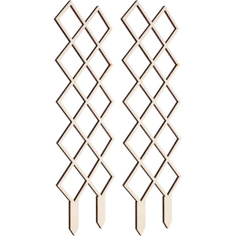 Tuteur en bois pour plantes grimpantes, 40,5 x 14,4 x 2 cm, idéal pour le jardin, avec grille hexagonale (lot de 4). (1/5)