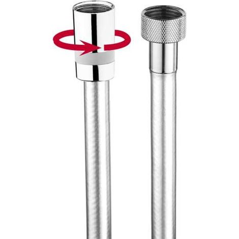 Flexible en nylon 125 cm 1/2” x 1/2” F écrou conique tournant chromé Cromolux - Bossini A00167B030 (1/2)