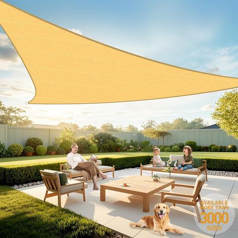 Sun Shade Sail 3m3m3m Triangle Sand UV Block for Shelter Canopy Patio Garden Outdoor Facility and Activities (1/4)