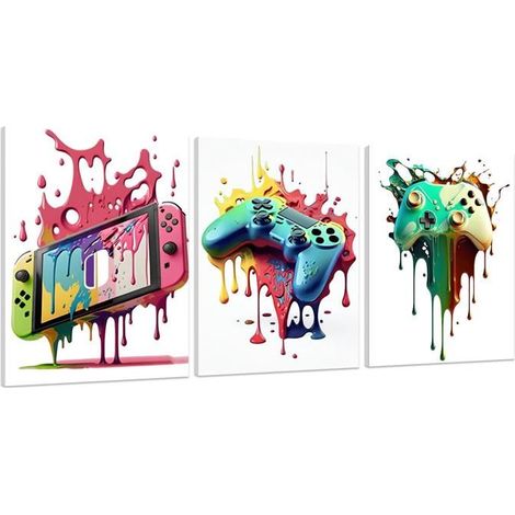 3Pcs Gamer Posters Jeu Vidéo Déco, Affiche de Jeu Decoration Murale Chambre Gaming, Art Toile Peinture Chambre,30x40cm sans cadre (1/5)