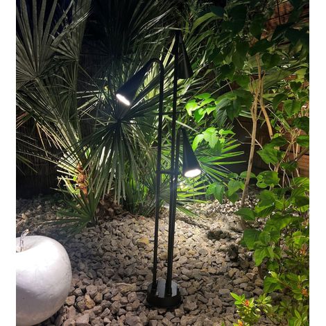 Lampe extérieure à poser EQUINOXE - 12V AC- Noire - 3 x GU5.3 -